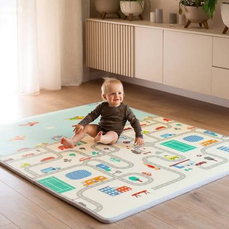 ENFANT DE 2 ANS JOUANT SUR LE TAPIS